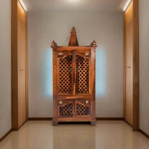 Elegance Traditional Handmade Wooden Pooja Temple for Daily Prayers (Provincial Finish Teak)