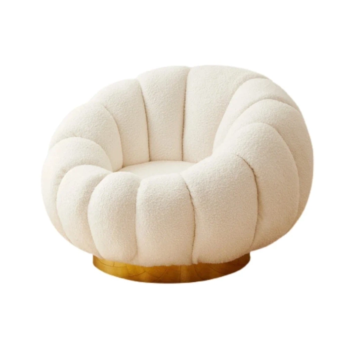 Modern Pumpkin Suede Rounded Teak Wood Button Tufted Chesterfield 3+2+1 Sofa Set with Coffee Table for Living Room - Image 4