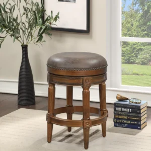 Epoch Style Accent Handmade Teak Wood Pouffe Ottoman Stool (Honey Finish)