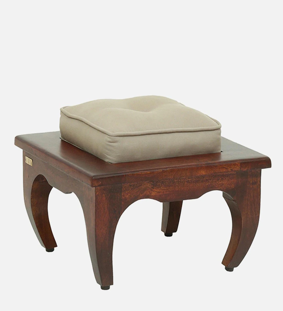 Bexley Stylish Handmade Teak Wood Pouffe Ottoman Stool (Oak Finish) - Image 3