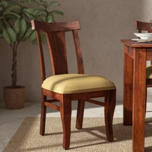 Kentan Handmade Teak Wood Dining Chair Modern Design, Perfect for Dining Room or Kitchen (Honey Oak Finish)
