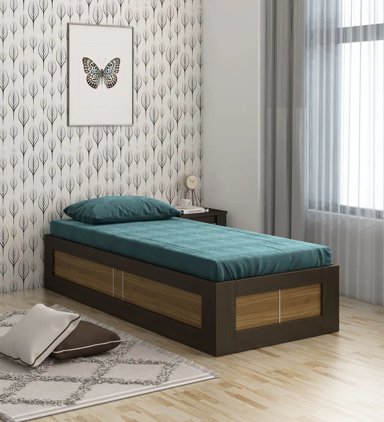 Kosmo Rex Designer Handmade Rectangular Teak Wood Diwan Bed with Storage for Living Room Bedroom