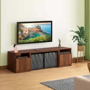 Rectangular T.V Unit Cabinet Modern Storage Solution (Brown)
