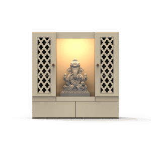 Marg Religious Handmade Teak Wood Pooja Temple for Daily Prayers (Sheel White)
