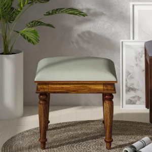 Ridhaan Style Accent Handmade Teak Wood Pouffe Ottoman Stool