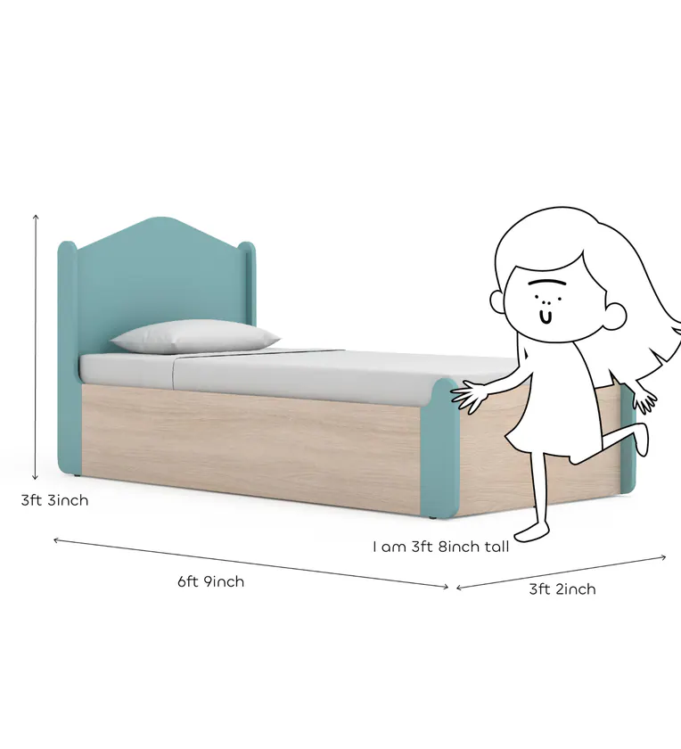 Secret Handmade Teak Wood Rectangular Single Bed with 2 Drawers Storage Space-Saving Design, Durable Rustic - Image 2