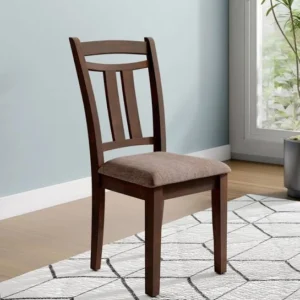 Pause Handmade Teak Wood Dining Chair Modern Design, Perfect for Dining Room or Kitchen (Walnut Finish)