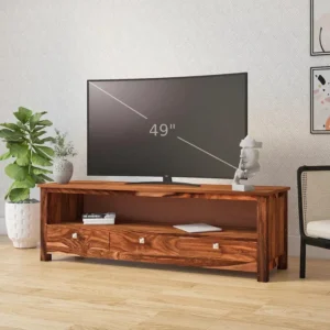 Sheesham Wood Three Drawer Design TV Cabinet