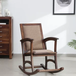 Tucson Handmade Teak Wood Rocking Chair for Living Room Seating (Teak Finish)