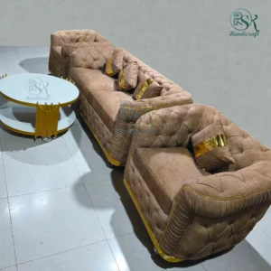 5 Seater Velvet Sofa With Centre Table